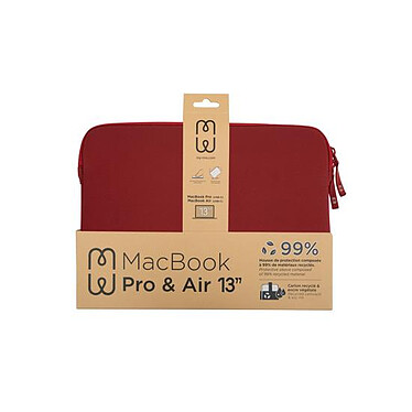 MW Housse compatible Macbook Pro/Air 13 Basics ²Life Rouge/Blanc pas cher