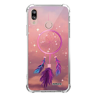 Evetane Coque Huawei P20 Lite anti-choc souple angles renforcés transparente Motif Attrape rêve rose