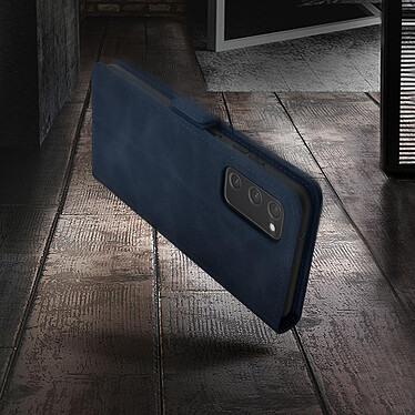 Avizar Étui Samsung S20 FE Style Vintage avec Porte-cartes et Support Vidéo bleu pas cher