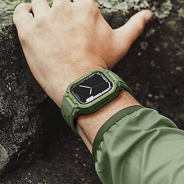 Avizar Bracelet pour Apple Watch 41mm / 40mm / 38mm Silicone avec Coque Antichoc Vert pas cher