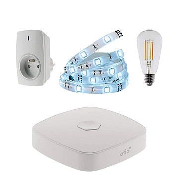 Otio - Pack Noël connecté Home (1 ruban LED, 1 prise connectée, 1 ampoule wifi déco, 1 box)
