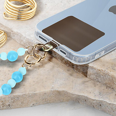 Acheter Avizar Bijou Téléphone Universel Grosse Perle Chaînes 120cm avec Double Attache  bleu et bleu pâle