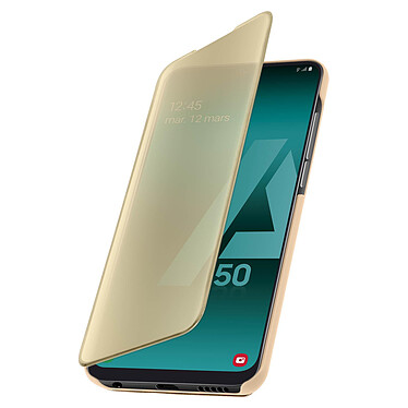 Avizar Housse Samsung Galaxy A50 Étui Miroir Clapet translucide Doré pas cher