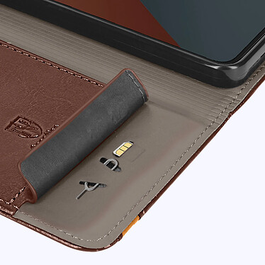 Acheter Avizar Étui pour Xiaomi Redmi Note 13 Pro 5G Portefeuille RFID Support Vidéo Marron Foncé