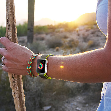 Avis Avizar Bracelet Apple Watch 42 et 44 mm Scratch en Nylon Tissé - Vert citron
