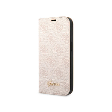 Guess Étui Folio pour iPhone 14 Plus Imprimé 4G Tendance Rose