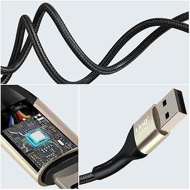 Acheter LinQ Câble USB vers Lightning Nylon Tressé 1.2m Charge Rapide 3A Noir