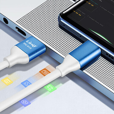 Acheter LinQ Câble USB vers USB C Fast Charge 3A Synchronisation Longueur 1.5m Bleu