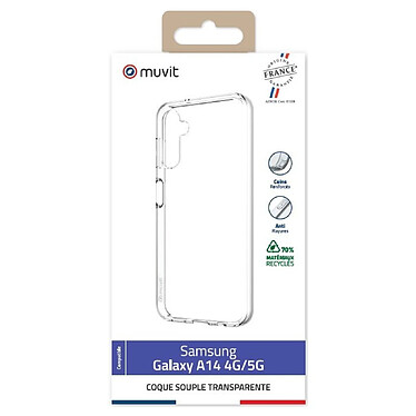 Avis Muvit Coque pour Samsung Galaxy A14 Recyclée Souple Antichoc Transparent