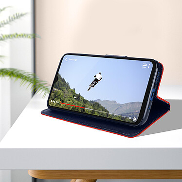 Acheter Avizar Étui pour Xiaomi Redmi 10A Simili Cuir Bicolore Portefeuille Fonction Support Vidéo  rouge et bleu nuit