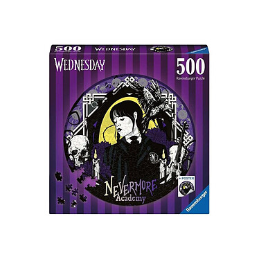 Mercredi - Puzzle rond Nevermore Academy (500 pièces)