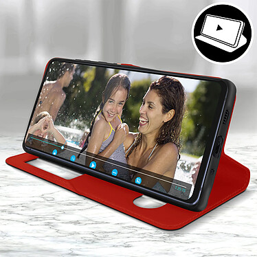 Acheter Avizar Housse Samsung S20 FE Étui Intégral Double Fenêtre Support Vidéo rouge