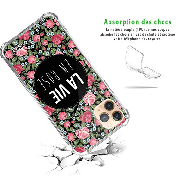 Avis Evetane Coque iPhone 11 Pro Max anti-choc souple angles renforcés transparente Motif La Vie en Rose