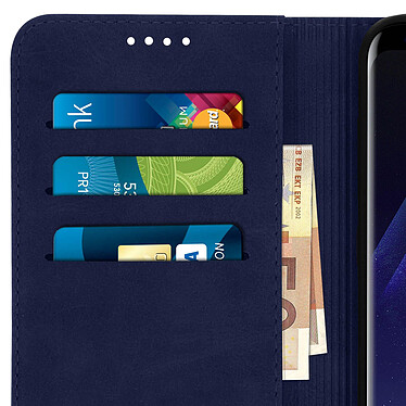 Avizar Housse Galaxy S8 Étui Porte-cartes Fonction Support Coque Silicone Gel bleu nuit pas cher