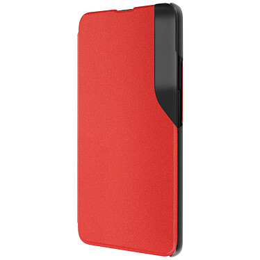 Avizar Étui Folio pour pour Xiaomi Poco F5 Pro Clapet Fenêtre Affichage Heure Support Vidéo  Rouge
