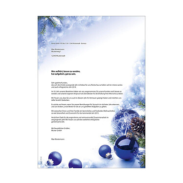 Avis SIGEL Paquet de 100 Feuilles Papier à motif de Noel 'Blue Harmony' A4 90g/m²