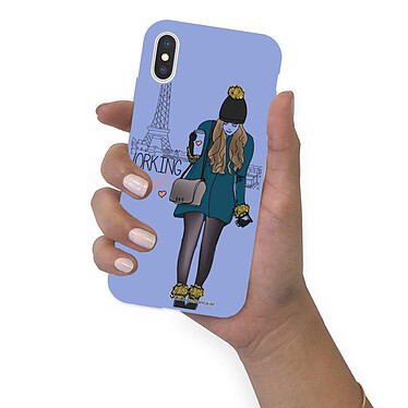 LaCoqueFrançaise Coque iPhone X/Xs Silicone Liquide Douce lilas Working girl pas cher