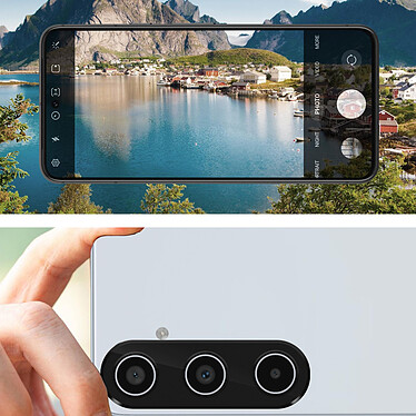 Enkay Protège Caméra pour Galaxy A35 5G Verre Trempé Anti-rayures Full Cover Noir pas cher
