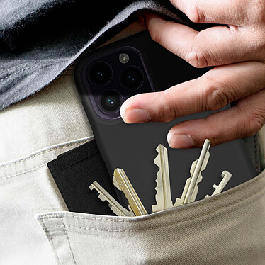 Avizar Coque pour iPhone 14 Pro Silicone Semi-rigide Finition Soft-touch Fine  noir pas cher