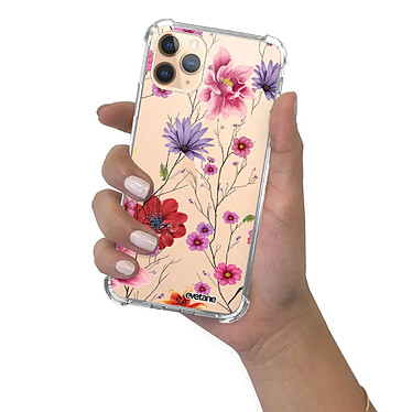 Evetane Coque iPhone 11 Pro Max anti-choc souple angles renforcés transparente Motif Fleurs Multicolores pas cher