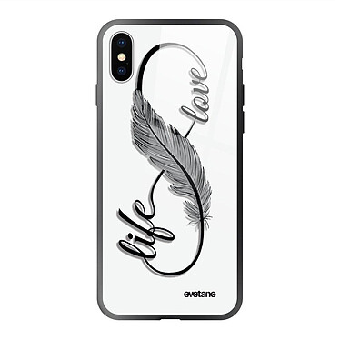 Evetane Coque iPhone X/Xs Coque Soft Touch Glossy Love Life Design