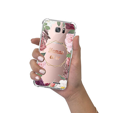 Evetane Coque Samsung Galaxy S7 Edge anti-choc souple angles renforcés transparente Motif Coeur Maman D'amour pas cher