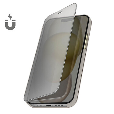 Avizar Étui Clear View pour iPhone 15 Pro Clapet Miroir Fonction Support  Argent pas cher