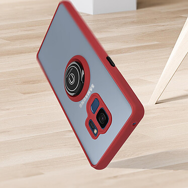 Acheter Avizar Coque pour Samsung Galaxy S9 Bi-matière Bague Métallique Support Vidéo  rouge