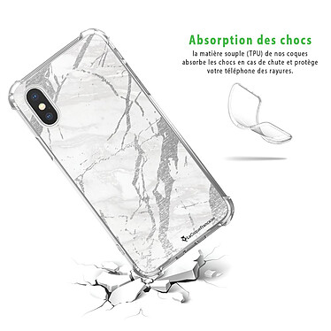 Avis LaCoqueFrançaise Coque iPhone X/Xs anti-choc souple angles renforcés transparente Motif Marbre gris