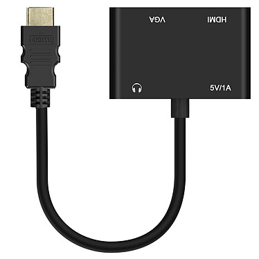 Avis Avizar Adaptateur HDMI Mâle vers VGA et HDMI Femelles avec Prise Audio 3.5mm et Charge