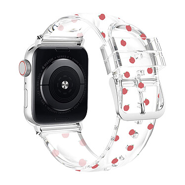 Avizar Bracelet pour Apple Watch 41mm / 40mm / 38 mm Souple Transparent à Motif Pomme