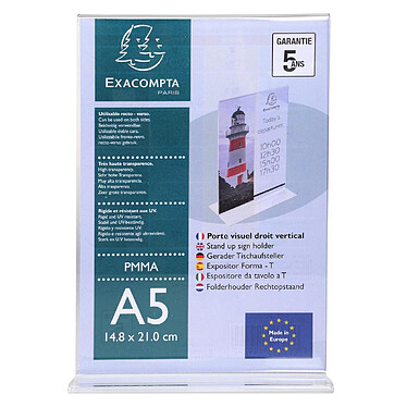 EXACOMPTA Porte-visuel droit vertical A5 cristal