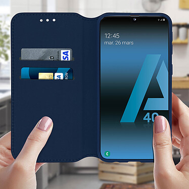 Acheter Avizar Housse Samsung Galaxy A40 Étui Folio Portefeuille Fonction Support bleu nuit