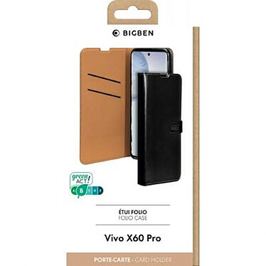 Acheter BigBen Connected Étui pour Vivo X60 Pro Folio Wallet Fermeture avec Languette Aimantée Noir