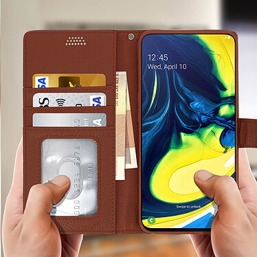 Avis Avizar Housse Samsung Galaxy A80 Étui Folio Soft Touch Support Vidéo marron