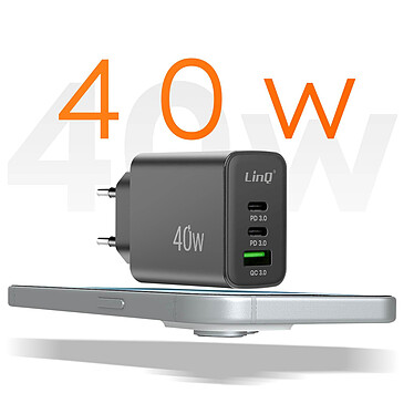 Avis LinQ Chargeur secteur  40W - USB QC 3.0 + 2x USB-C Power Delivery