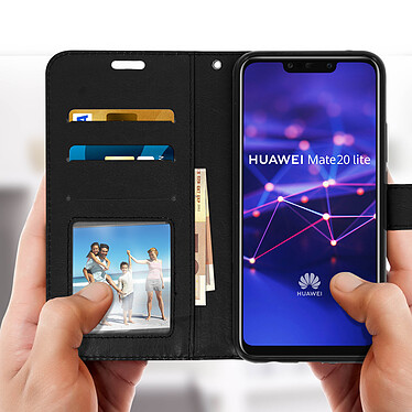Avis Avizar Etui folio Noir Rangement Carte pour Huawei Mate 20 Lite