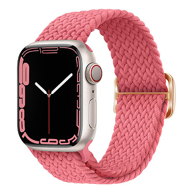 Avizar Bracelet pour Apple Watch 41mm et 40mm et 38 mm Nylon Tressé Ajustable par Boucle Métallique  rose