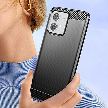 Avizar Coque pour Motorola Moto G84 Effet Carbone Silicone Flexible Antichoc  Noir pas cher