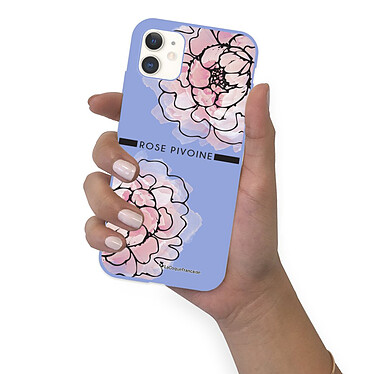 LaCoqueFrançaise Coque iPhone 11 Silicone Liquide Douce lilas Rose Pivoine pas cher