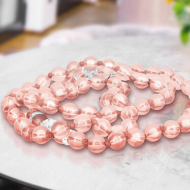 Avis Avizar Bijou de Téléphone Bracelet à Perles Rondes Collection Glam rose Translucide