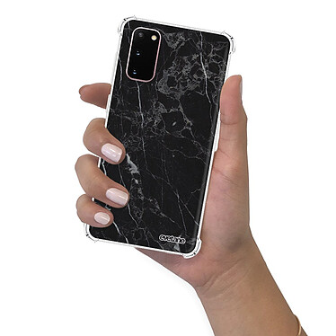 Evetane Coque Samsung Galaxy S20 anti-choc souple angles renforcés transparente Motif Marbre noir pas cher