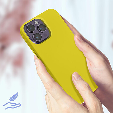 Acheter Avizar Coque pour iPhone 14 Pro Silicone Semi-rigide Finition Soft-touch Fine  jaune