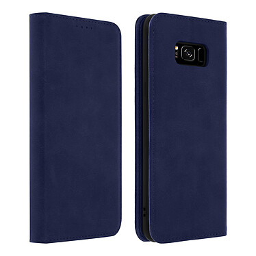 Avizar Housse Galaxy S8 Étui Porte-cartes Fonction Support Coque Silicone Gel bleu nuit