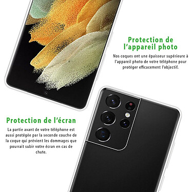 Evetane Coque Samsung Galaxy S21 Ultra 5G Souple en Silicone transparente Motif pas cher