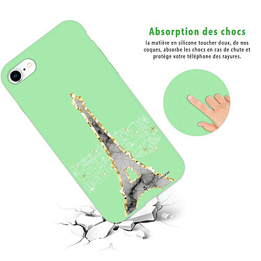 Avis LaCoqueFrançaise Coque iPhone 7/8 Silicone Liquide Douce vert pâle Illumination de paris