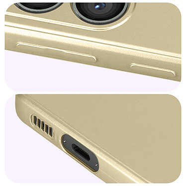 Avizar Coque pour Samsung Galaxy S23 Plus silicone flexible effet métallisé intérieur doux  Or pas cher