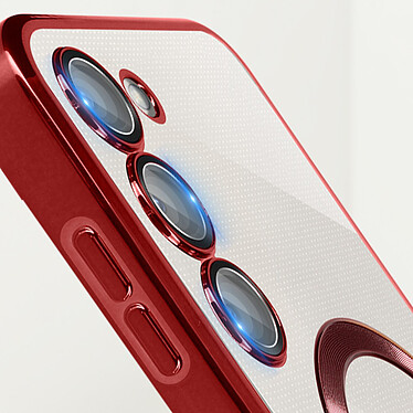 Acheter Avizar Coque MagSafe pour Samsung S23 silicone protection caméra Transparent / Rouge