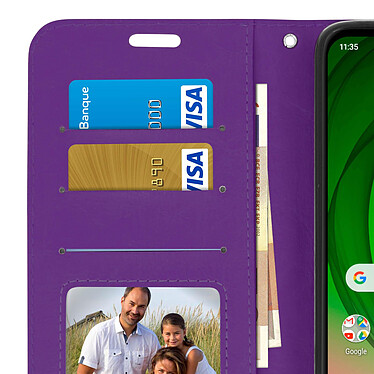 Avizar Housse Motorola Moto G7 et G7 Plus Étui folio Portefeuille Fonction Stand violet pas cher