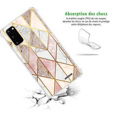 Avis Evetane Coque Samsung Galaxy S20 anti-choc souple angles renforcés transparente Motif Marbre Rose Losange